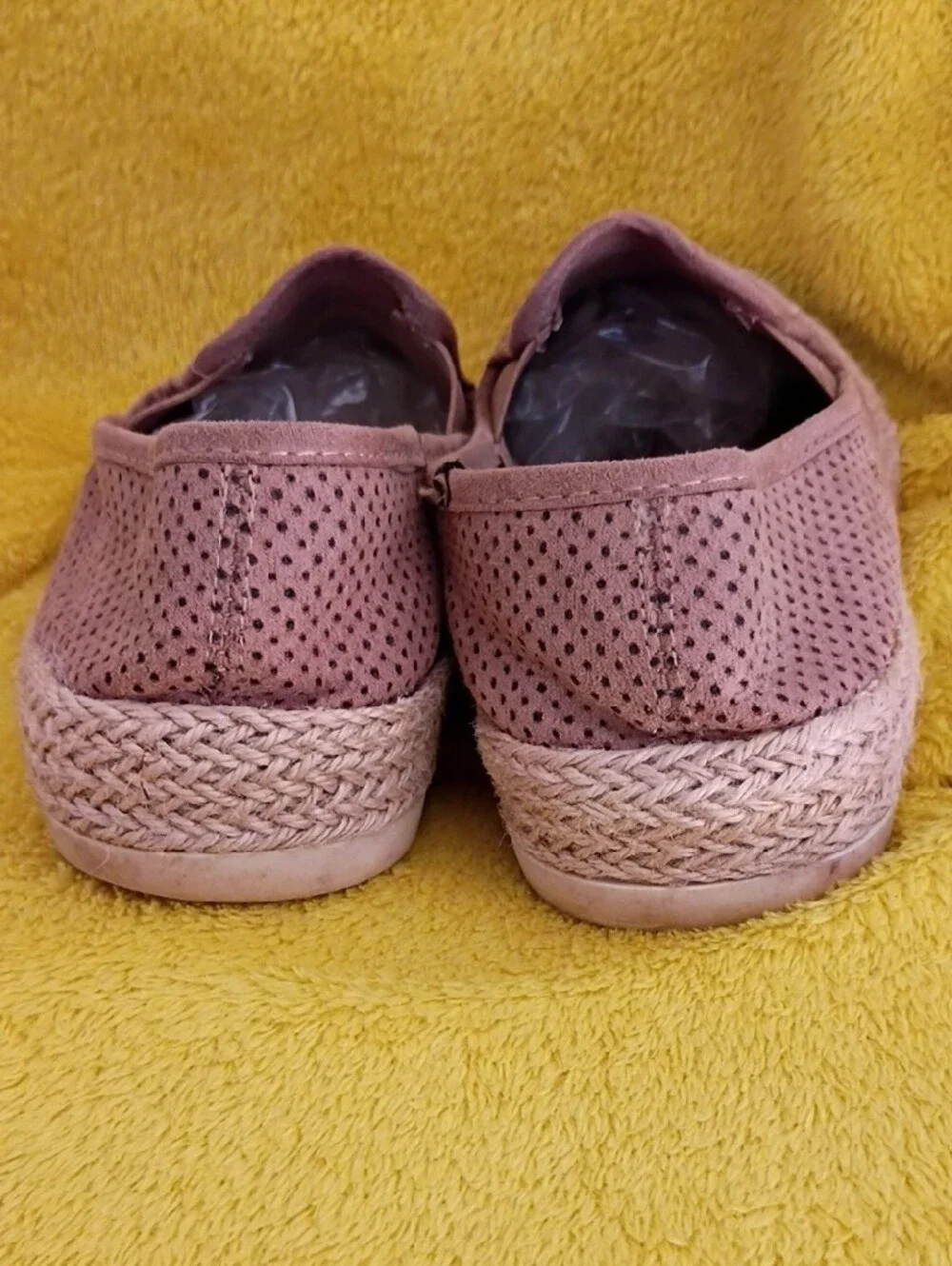 Esprit Perforated Slip-On Espadrilles in Dusty Rose